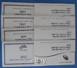 2010 thru 2015 2016 and 2017 Silver Proof America the Beautiful 40 coin Set
