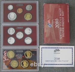 2010 thru 2019 Run of 10 Government Issued Silver Proof Sets with ATB Quarters