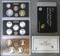 2010 thru 2019 Run of 10 Government Issued Silver Proof Sets with ATB Quarters