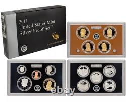 2011 & 2012 Silver Proof Sets Us Mint Original Government Packaging Ogp Coa