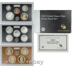 2011 & 2012 Silver Proof Sets Us Mint Original Government Packaging Ogp Coa
