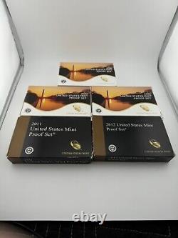 2011-2015 US Mint Proof Sets in OGP withCOA