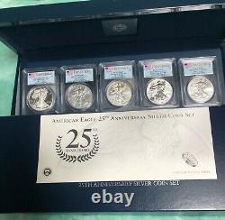 2011 American Eagle 25th Anniversary Silver Coin Set PCGS First Strike OGP COA