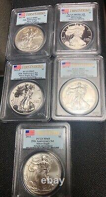 2011 American Eagle 25th Anniversary Silver Coin Set PCGS First Strike OGP COA