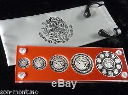 2011 Mexico Silver LIBERTAD 5 coin PROOF SET in Holder 1 Oz + all fractionals