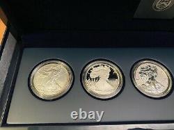 2011 P Reverse Proof Silver Eagle 5 Coin 25th Anniversary Set W Box/coa