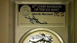 2011 P Reverse Proof Silver Eagle Pcgs Pr70 Fs Mercanti Signed From 25th Ann Set