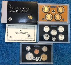 2011-S SILVER 14-coin U. S. PROOF SET, complete with black box & COA