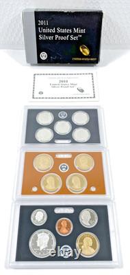 2011-S United States Mint 90% SILVER Proof Set 14 Coins Set In OGP + COA
