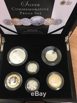 2011 Silver Proof Commemorative 6 Coin Set In Wooden Display Case
