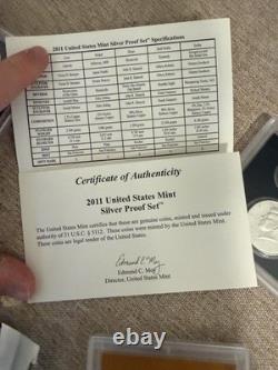 2011 Silver Proof Set U. S. Mint Original Government Packaging OGP COA