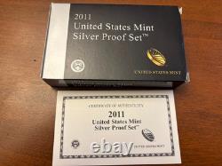 2011 United States Mint Silver Proof Set withCOA 14 Coins