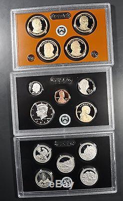 2012 14-COIN SILVER PROOF SET With BOX & COA PRESIDENTIAL DOLLARS + NATL PARK 25C