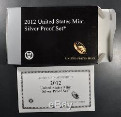 2012 14-COIN SILVER PROOF SET With BOX & COA PRESIDENTIAL DOLLARS + NATL PARK 25C