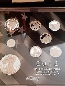 2012,2013,2014 US Mint Limited Edition Silver Proof Set With Box And COA