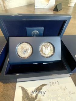 2012 American Silver Eagle San Francisco 2-coin Proof Set In Origin Box With COA