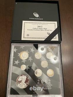 2012 LIMITED EDITION SILVER PROOF SET With BOX & COA FREE U S SHIPPING, Toning