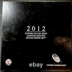 2012 Limited Edition Silver Proof Set With Box And Coa. Enn Coins