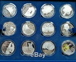 2012 ROYAL MINT Diamond Jubilee HRM Queen 24x Silver Proof Coin Collection Set