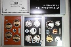 2012 SILVER Proof Set in plastic holders with mint box and COA