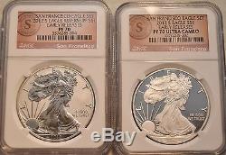 2012 S $1 NGC PF 70 San Francisco American Silver Eagle Set Reverse PROOF 1 oz