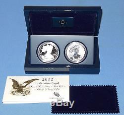 2012-S AMERICAN EAGLE SAN FRANCISCO 2 COIN SILVER PROOF SET 75th ANV. OF SF MINT