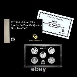 2012 S America the Beautiful National Parks Silver Proof Set U. S. Mint Box/COA