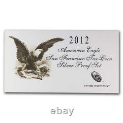 2012-S American Eagle San Francisco Two-Coin Silver Proof Set OGP & COA PRISTINE