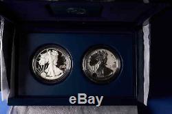 2012-S American Silver Eagle 2 Coins Set with Reverse Proof Mint Box & COA