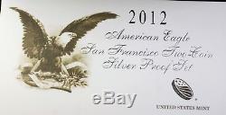 2012-S American Silver Eagle ASE Two Coin Set Reverse Proof OGP