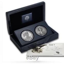 2012-S American Silver Eagle San Francisco 2 Coin Proof and Reverse Proof Set
