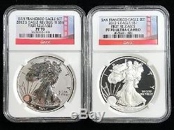 2012-S NGC PF70 Proof+Reverse Silver Eagle San Francisco 75th Set FIRST RELEASE