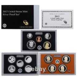 2012 S Proof Set Original Box & COA 14 Coins 90% Silver