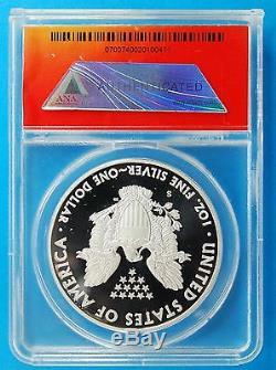 2012-S Reverse & Proof 2 Coin Set ANACS PR70 DCAM Silver Eagle 1st Day Issue