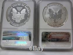 2012 -S Reverse Proof & Ultra Cameo Silver Eagle NGC PF70 San Francisco Set