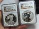 2012 S San Francisco 2 Coin Silver Eagle Set Pf 70 Uc & Rev Proof Pf 70 By Ngc