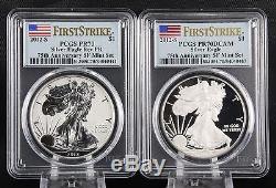 2012 S Silver Eagle Proof 75th Anniversary 2 Coin Set PCGS PR 70 First Strike