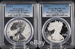 2012 S Silver Eagle Proof 75th Anniversary Set PCGS PR 69 2 Coins