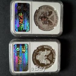 2012 S Silver Eagle San fancisco Set First Release PF70 Reverse Proof and Proof