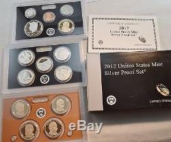 2012 S Silver PROOF Set, Scarce Date United States Mint, National Parks Quarters