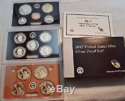 2012 S Silver PROOF Set, Scarce Date United States Mint, National Parks Quarters
