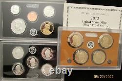 2012-S Silver Proof Set -14 Coin Set in original packaging and COA Key Date