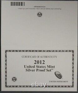 2012-S US MINT SILVER PROOF SET 14-Coins withBox COA S2012