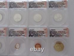 2012-S US Mint 14-Coin Silver Proof Set graded PR70 DCAM by ANACS First Strikes