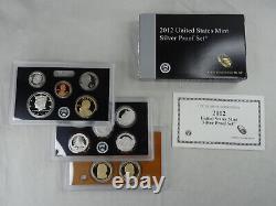 2012-S US Mint Silver Proof Set with COA & Box 14 Coins 90% United States