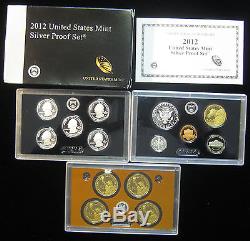2012-S U. S. Mint Silver Proof Set. 14 Coins. 90% silver. Key date! (0317051)