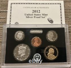 2012 S United States Mint 14-Coin 90% Silver Proof Set + Mint Proof Set COA/OGP