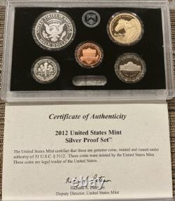 2012 S United States Mint 14-Coin 90% Silver Proof Set + Mint Proof Set COA/OGP