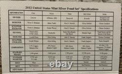 2012 S United States Mint 14-Coin 90% Silver Proof Set + Mint Proof Set COA/OGP