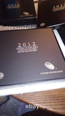 2012 S, W US Mint Limited Edition 8-coin Silver Proof Set OGP Original Owner